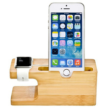 聚划算厂家直销竹木适用于苹果手机支架 iWatch手表充电支架