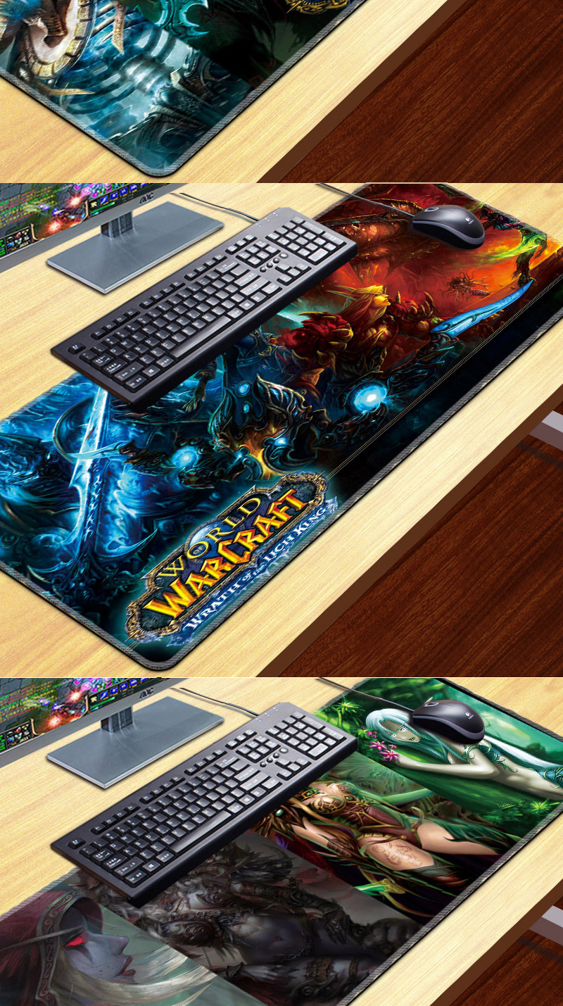 wow暴雪魔兽鼠标垫工厂家超大锁边游戏橡胶批发定制订做图案