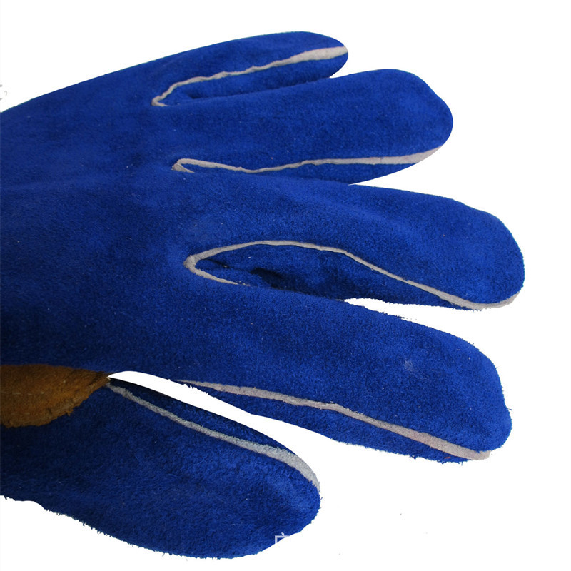 友盟ap-1201烧焊护掌手套 彩蓝色牛皮电焊手套 金属焊接作业使用