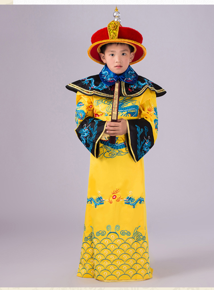 儿童古装男唐朝太子汉朝皇帝皇上表演服装龙袍汉服陛下大王演出服