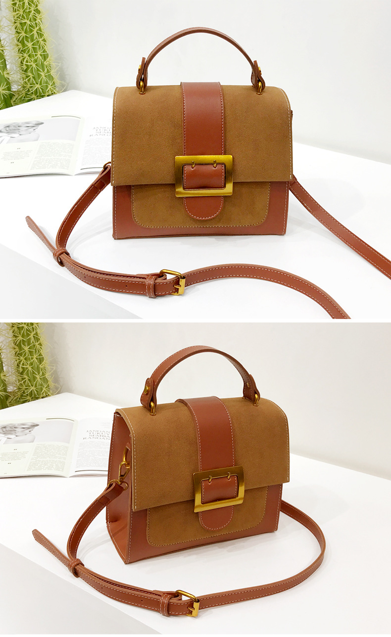 北包包2017冬季新款邮差包学院风复古单肩包磨砂小方包百搭斜跨女