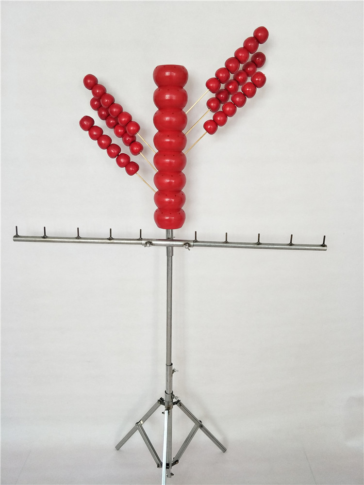 糖葫芦展示架 纯实木冰糖葫芦展示架玩具架子 可折叠金属三角支架