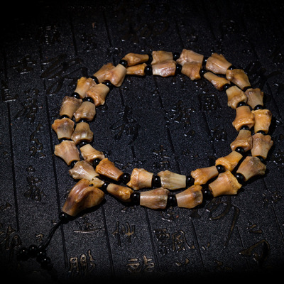 天然狼掌骨手链盗墓笔记版另类民族风念珠藏传密宗文玩佛珠手串