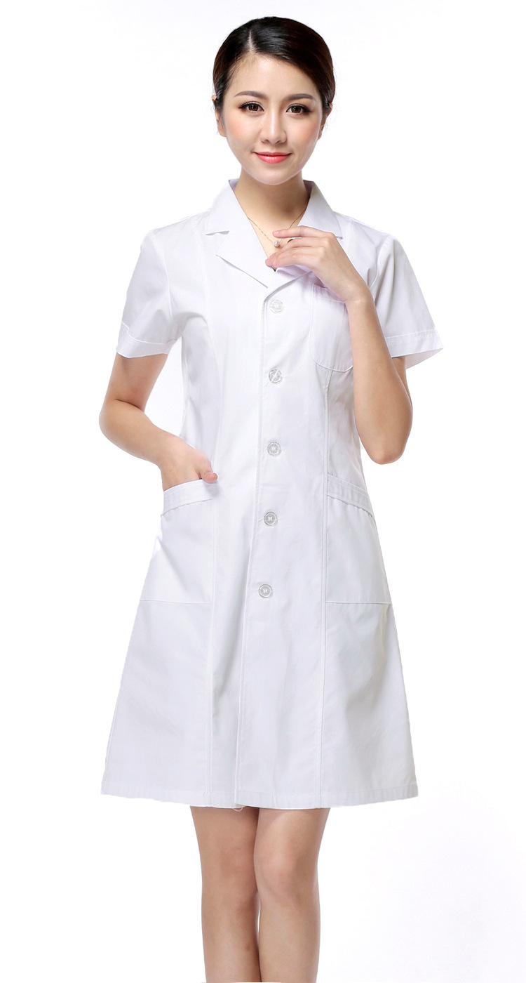白大褂短袖女医生夏装薄款舒适透气长袖收腰修身护士服冬装工作服