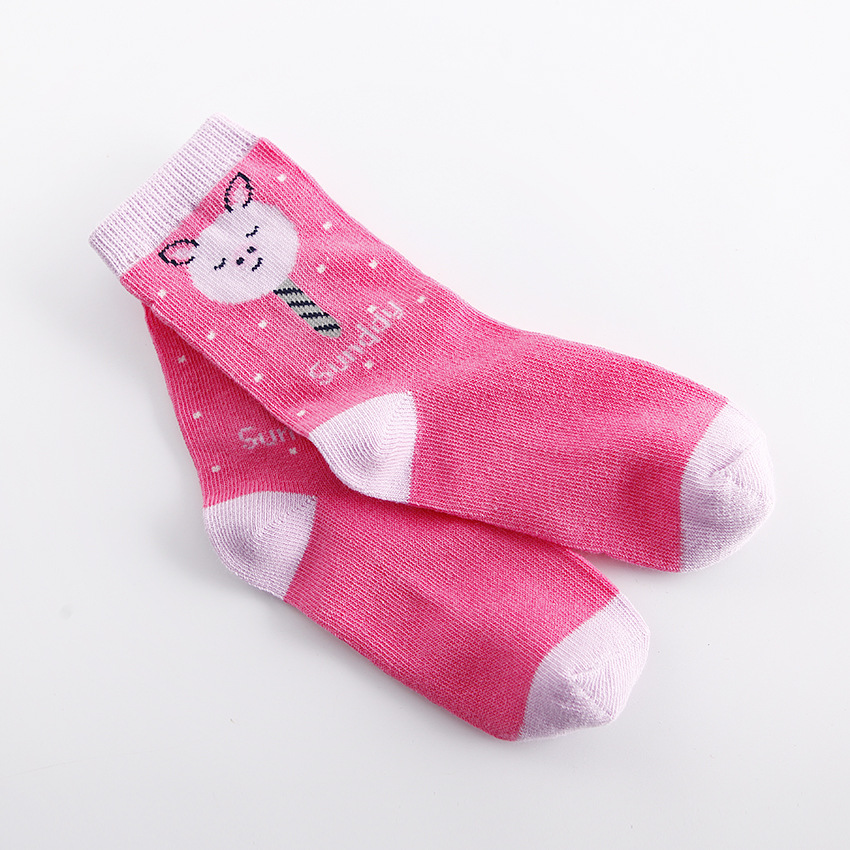 秋冬款男女宝宝儿童袜子短筒保暖宝宝袜子提花童袜棉支持一双代发