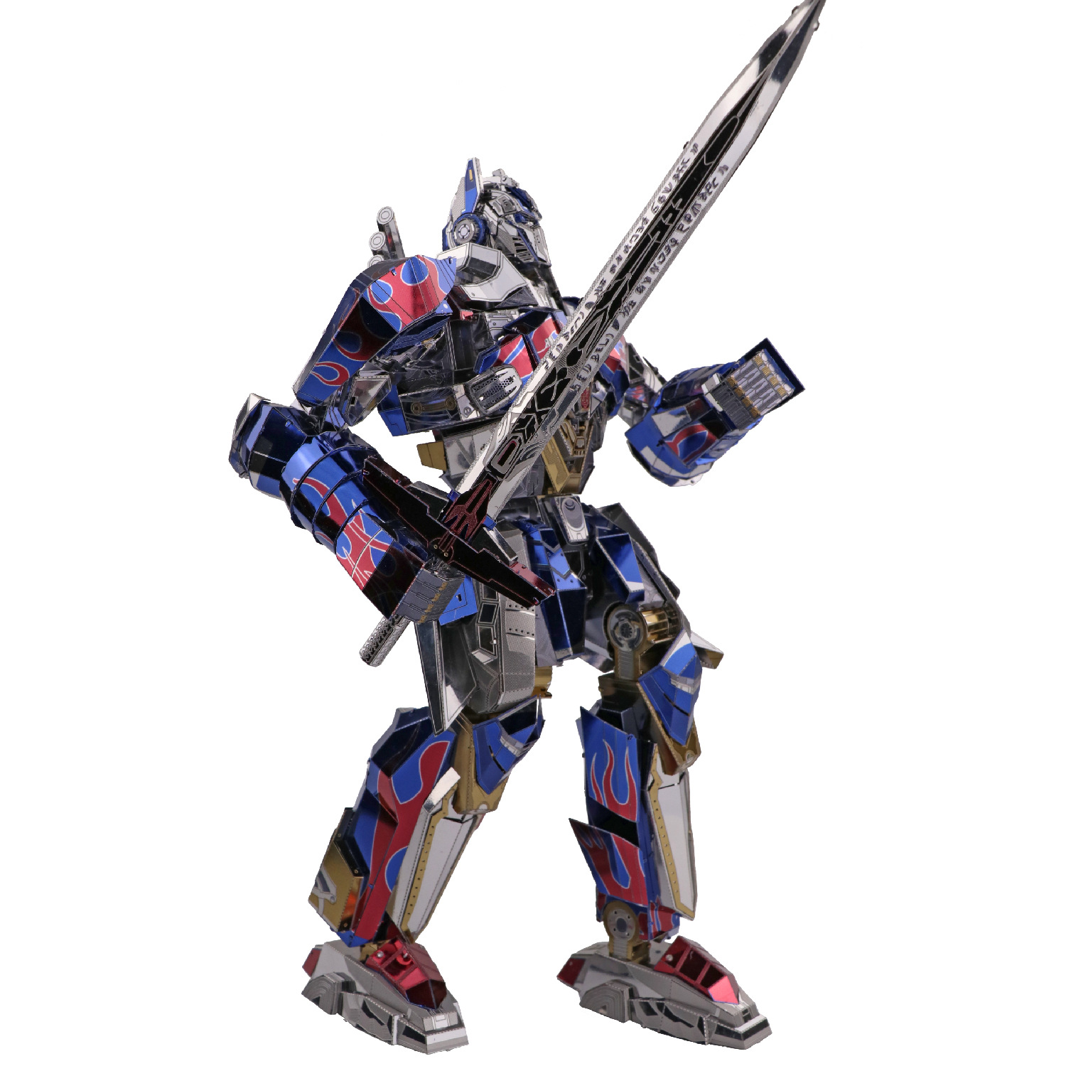 正版授权艺模mu金属拼图变形金刚5擎天柱全身像关节可动拼装玩具