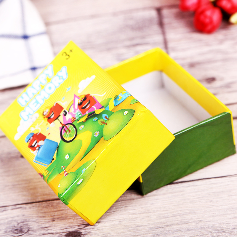 Wholesale Cute Creative Cartoon Paper Box Folding Box Square Candy Box Packaging Spot Pictures and Samples Can Be Ordered