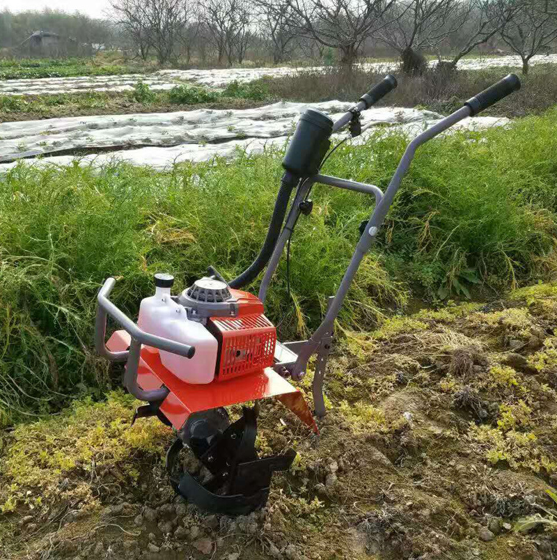 新款松土机翻土机微耕机小型锄地机除草机汽油耕地机锄草机翻土机