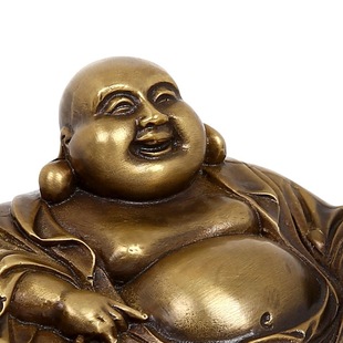 纯铜弥勒佛摆件 佛像大肚布袋弥勒笑佛招财工艺饰品1005