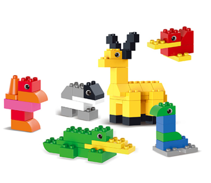 益智玩具高品质大颗粒环保diy动物乐园68块拼搭积木启发智力直销