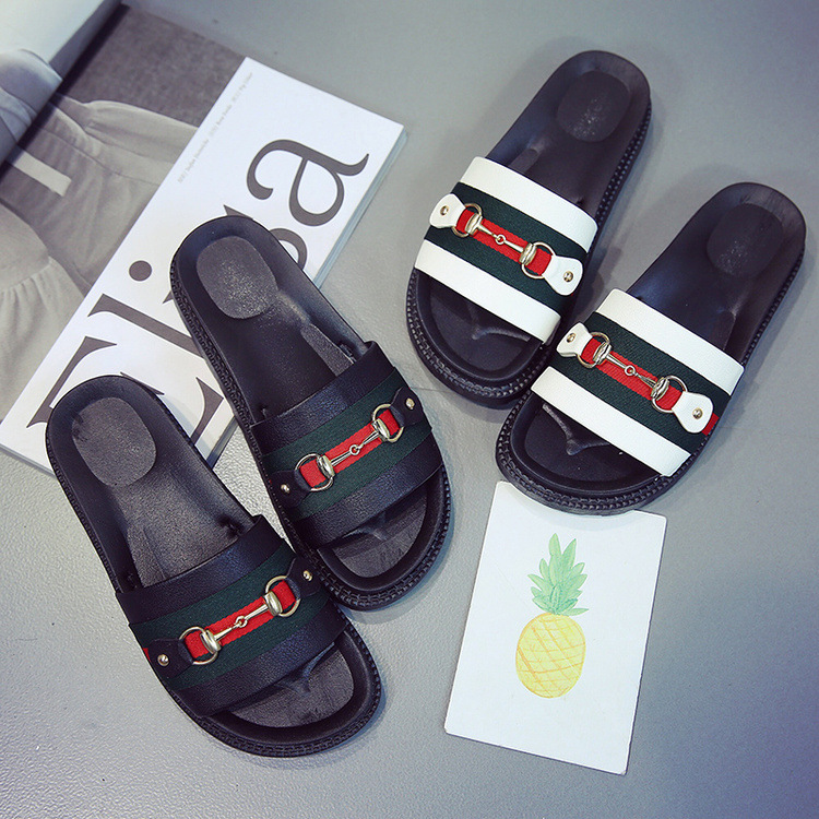 【2017夏季新款韩版休闲厚底一字拖女舒适平