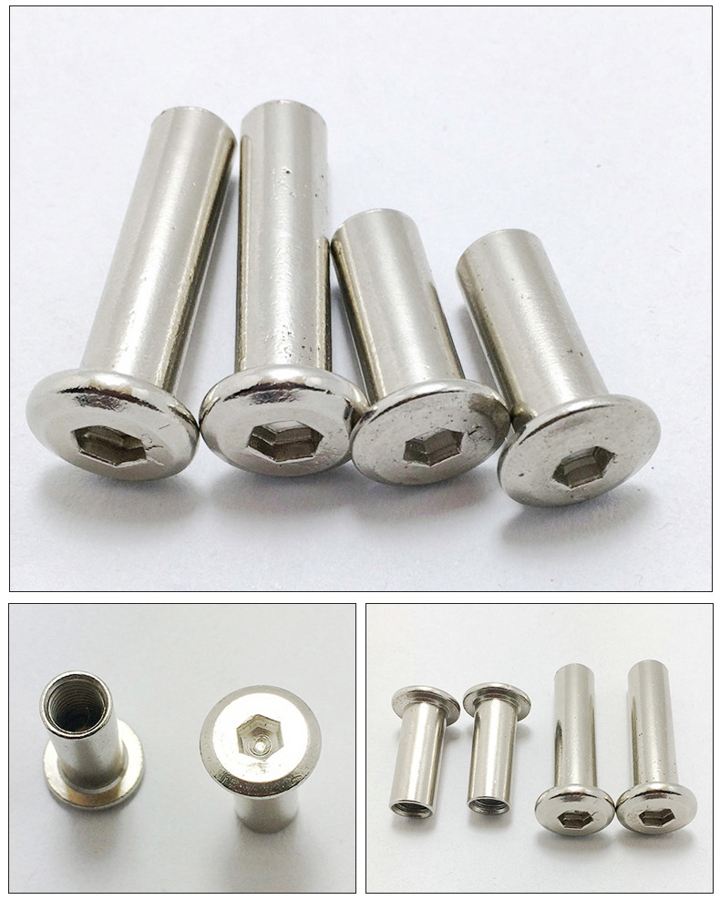 镀镍平头斜边内六角对锁螺母家具对接螺帽夹板螺母现货供应m5m6m8