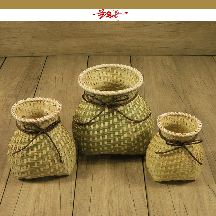 供应手工竹编儿童小背篓 竹制品竹篓鱼篓采茶篓 舞蹈服装道具现货批发