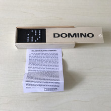 供应木盒多米诺牌九木质多米诺骨牌28片约115克domino