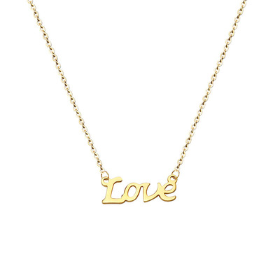 个性英文love爱字母项链锁骨项链时尚百搭彩金镀18k金不褪色p194