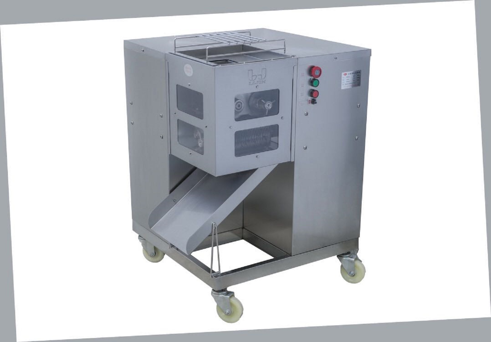 零售不锈钢肉加工qsj-g大型座地式双层刀具一次切丝机