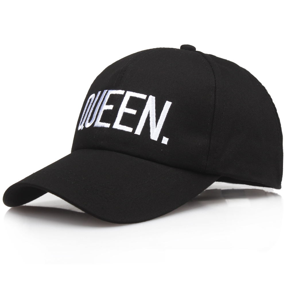 High Quality Couples' Cap Show Love Hat Kingqueen Letter Flat-Brimmed Cap All-Match Baseball Caps for Men and Women Fashion