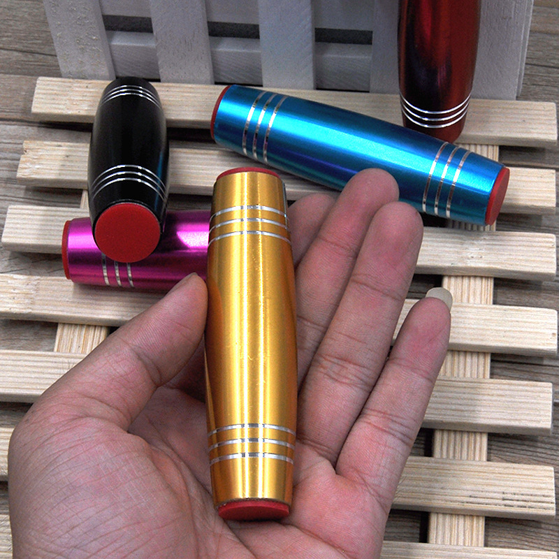 成人指尖玩具 彩色合金减压棒铁制翻滚棍解压 互动桌面玩具