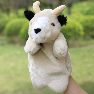 【10年诚信商家】现货供应旺季热卖动物手偶老山羊大号毛绒手指偶