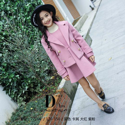 大话王2017冬装年货新款女童中大童装尼子套裙连连衣裙两件套