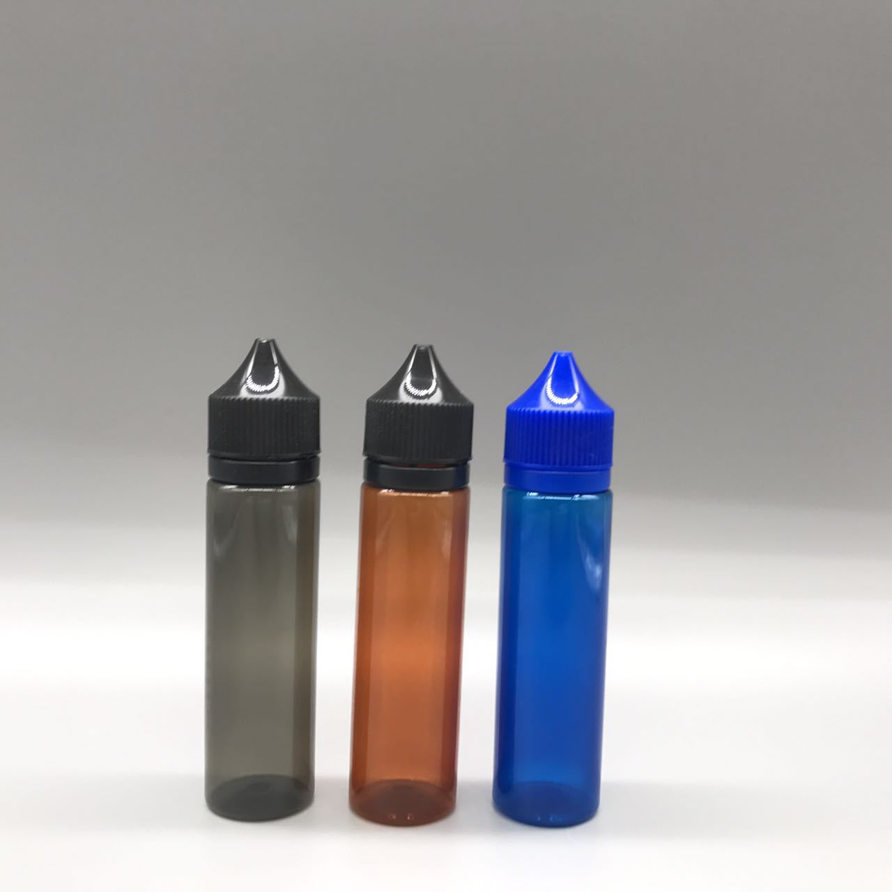 供应60ml大猩猩烟油瓶 彩色防盗压旋盖电子烟油瓶 笔杆式瓶