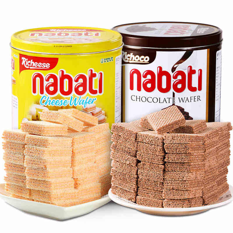 印尼丽芝士纳宝帝300g奶酪威化饼干芝士味巧克力草莓味香草味批发