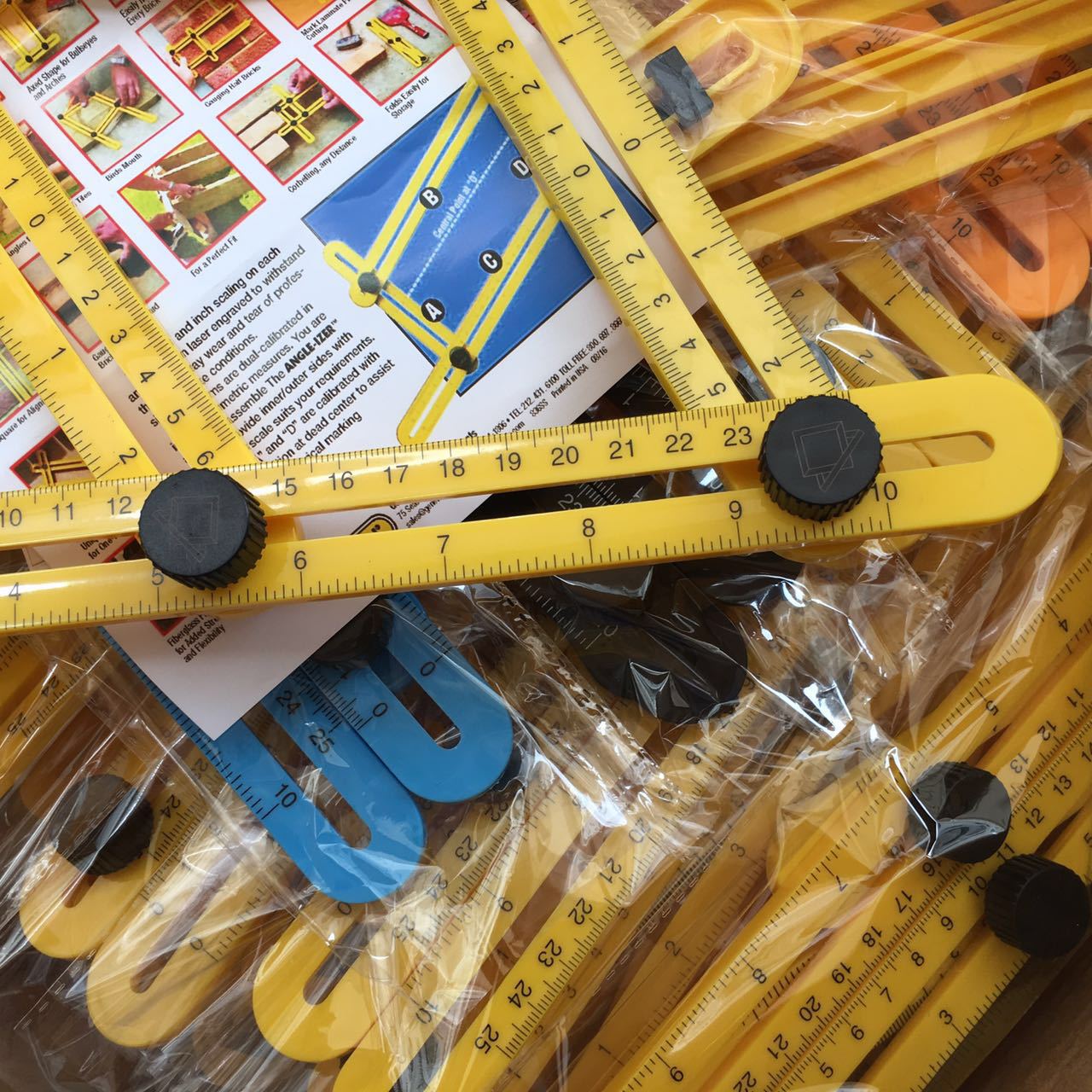 多功能abs活四角尺 塑料活动四折尺 测量工具折叠尺 多角度尺子