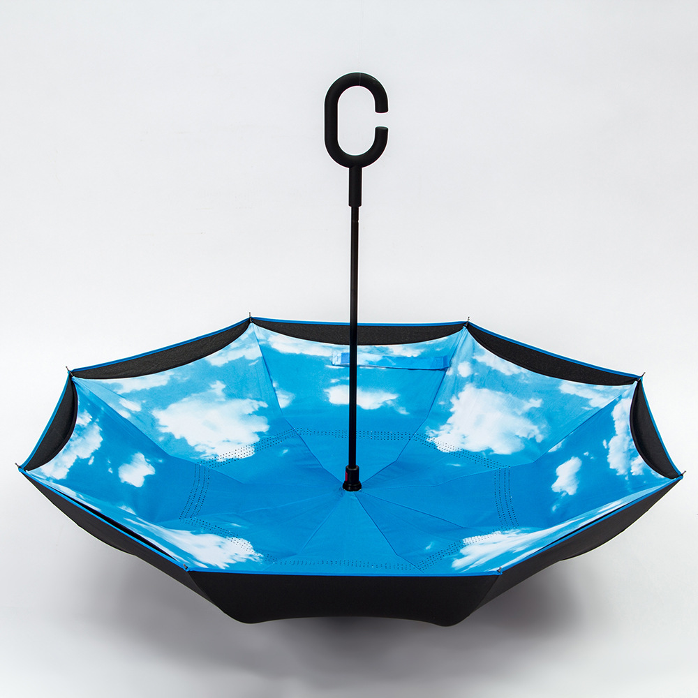 反向雨伞免持式反骨伞可站立 直杆伞c型汽车雨伞外贸雨伞厂家批发