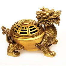 黄铜龙龟香炉摆件 黄铜龙龟镂空香薰炉 盘香炉 黄铜龟工艺品