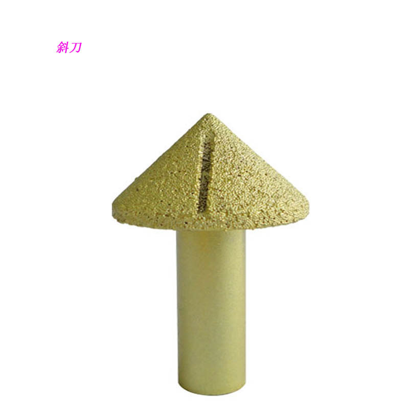 苏南 石英石加工 钎焊金色斜角刀 石材加工铣刀