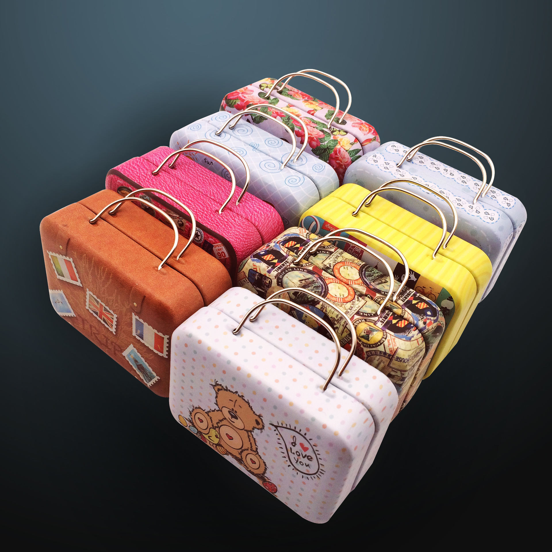 铁合网时尚独特创意马口铁手提行李箱包装盒婚庆喜糖盒可定制