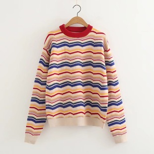 条纹毛衣宽松