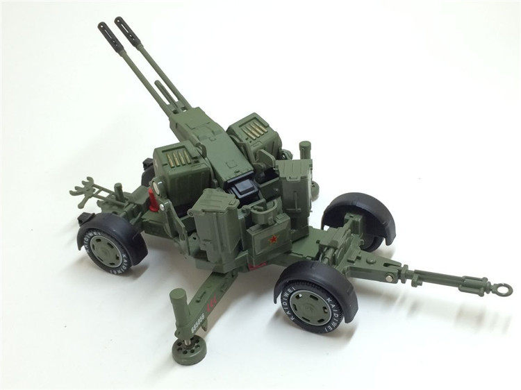凯迪威1:35高炮模型儿童合金玩具车防空炮双管机关炮军事模型
