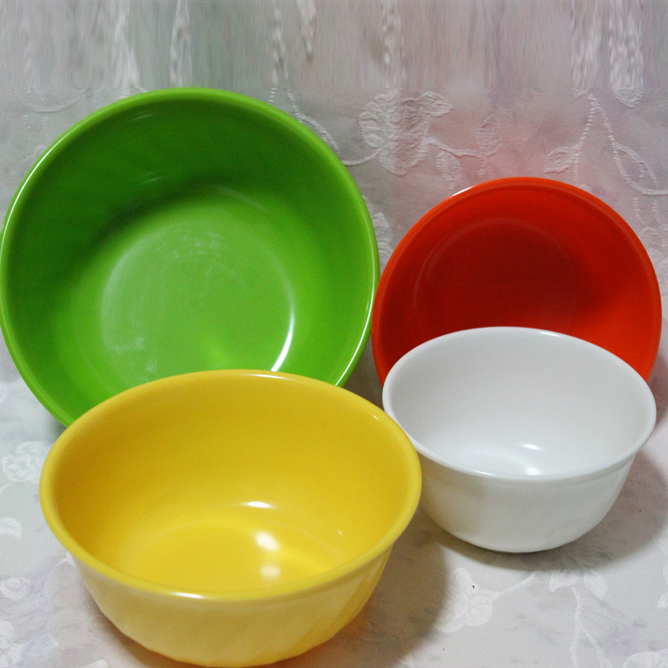 中式密胺餐具仿瓷彩色斜纹碗粥粉面碗麻辣烫碗螺纹汤碗塑料碗