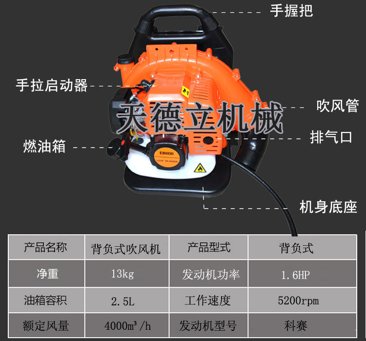 销售eb808风力灭火机 大棚道路吹雪机 绿化清理吹扫机 吹雪吹风机