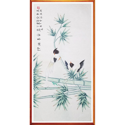 花鸟鱼虫 国画山水画风水办公室手绘画定制字画客厅壁画中式装饰