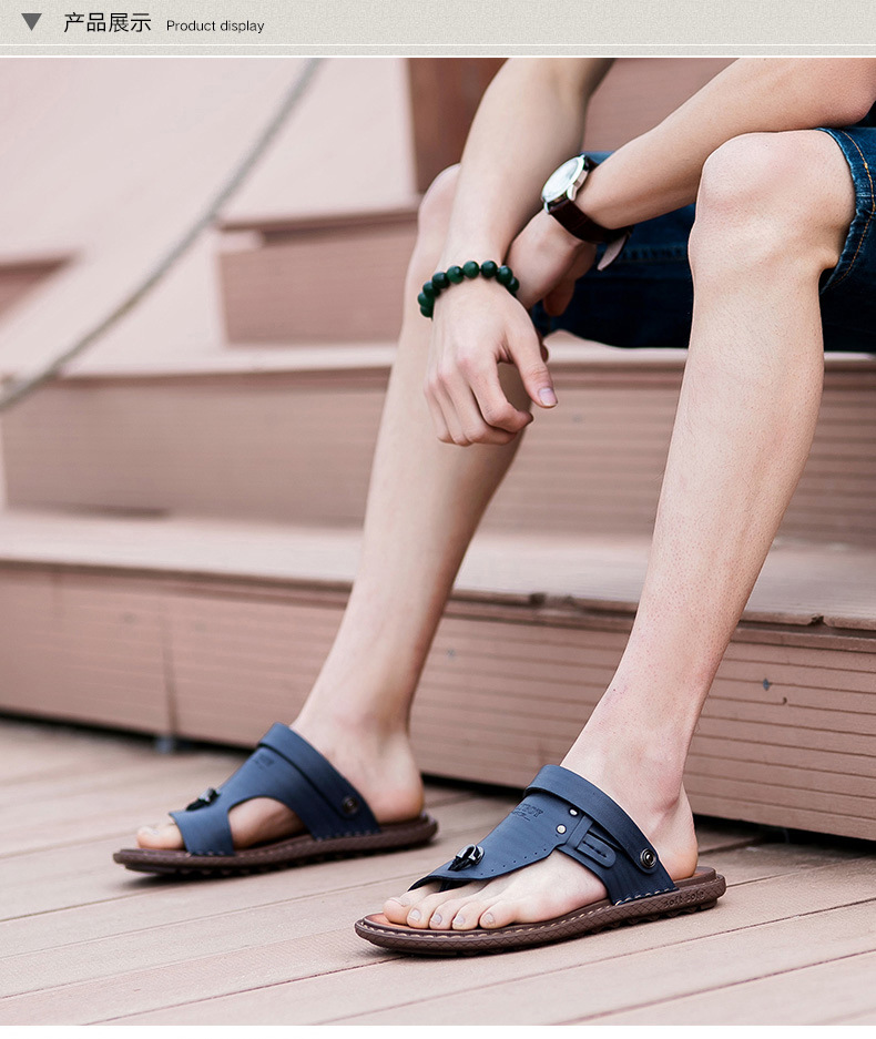 playboy/花花公子凉鞋男鞋夹趾沙滩鞋夏季男士防滑休闲鞋人字凉拖