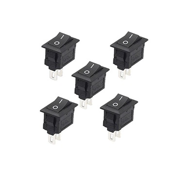 方形船型开关两脚两档翘板开关 kcd1-101黑色 船型电源开关