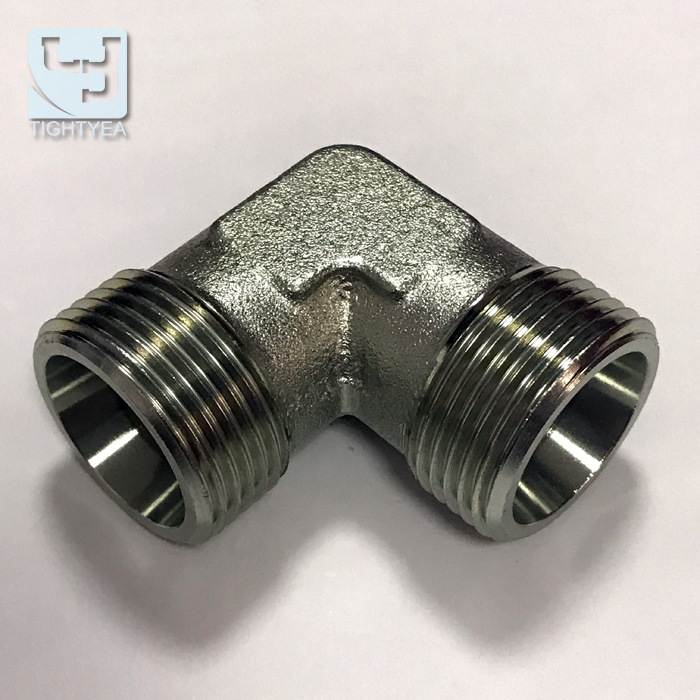 液压h型油管接头碳钢不锈钢轻型卡套式直角角弯外丝对丝接头1c9