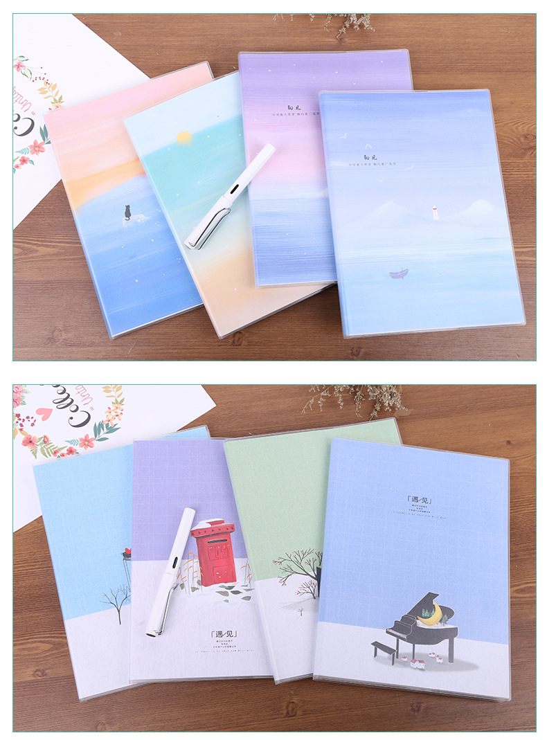 批发16k胶套本b5简约套皮本学生软皮笔记本小清新记事本办公文具