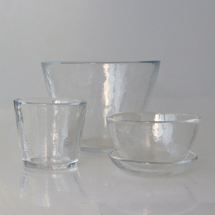 山西厂家 人工吹制钠钙玻璃开口工艺 透明玻璃碗套装可定制