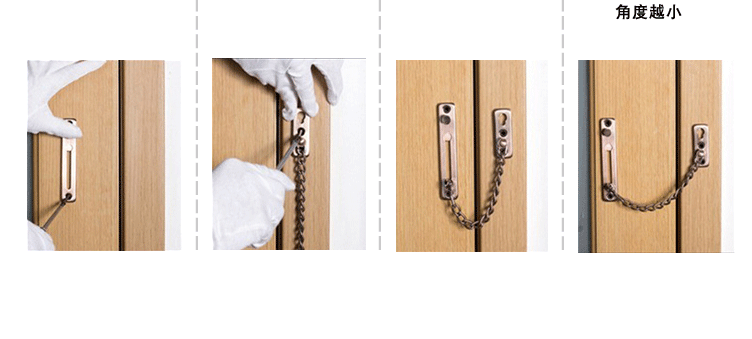 天籁防盗链 不锈钢按钮防盗链 酒店防盗安全门链 带按钮安全门扣 揭阳