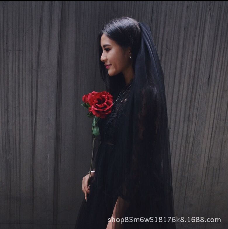 特价批发新娘结婚头纱外景写真旅拍双层带插梳头纱简约素纱白配饰