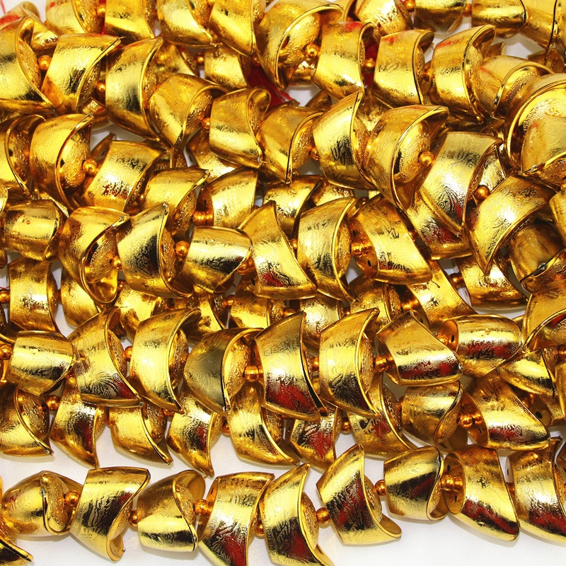 6个元宝串小挂件镀金塑料挂件福字元宝 盆栽挂件 中国结乔迁装饰