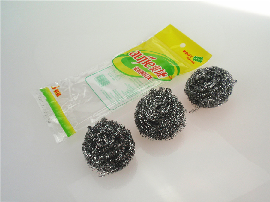 2元百货钢丝球清洁球不锈钢厨房清洁用品批发刷锅刷碗球江湖地摊