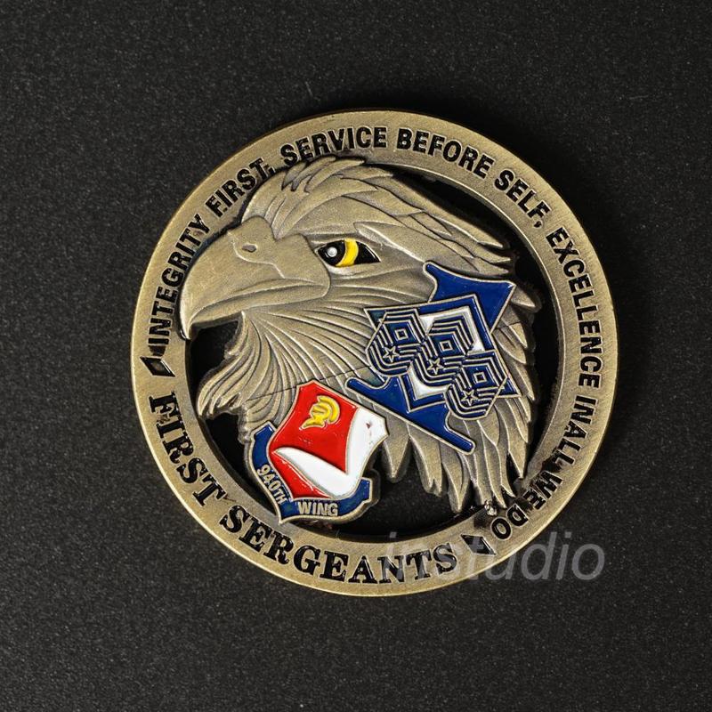 美国第一军士镂空鹰头纪念币军事纪念章徽章收藏把玩硬币外币批发