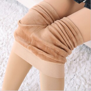 秋冬季加绒加厚连裤袜 肤色连脚袜大码外穿女锦纶一体保暖打底裤