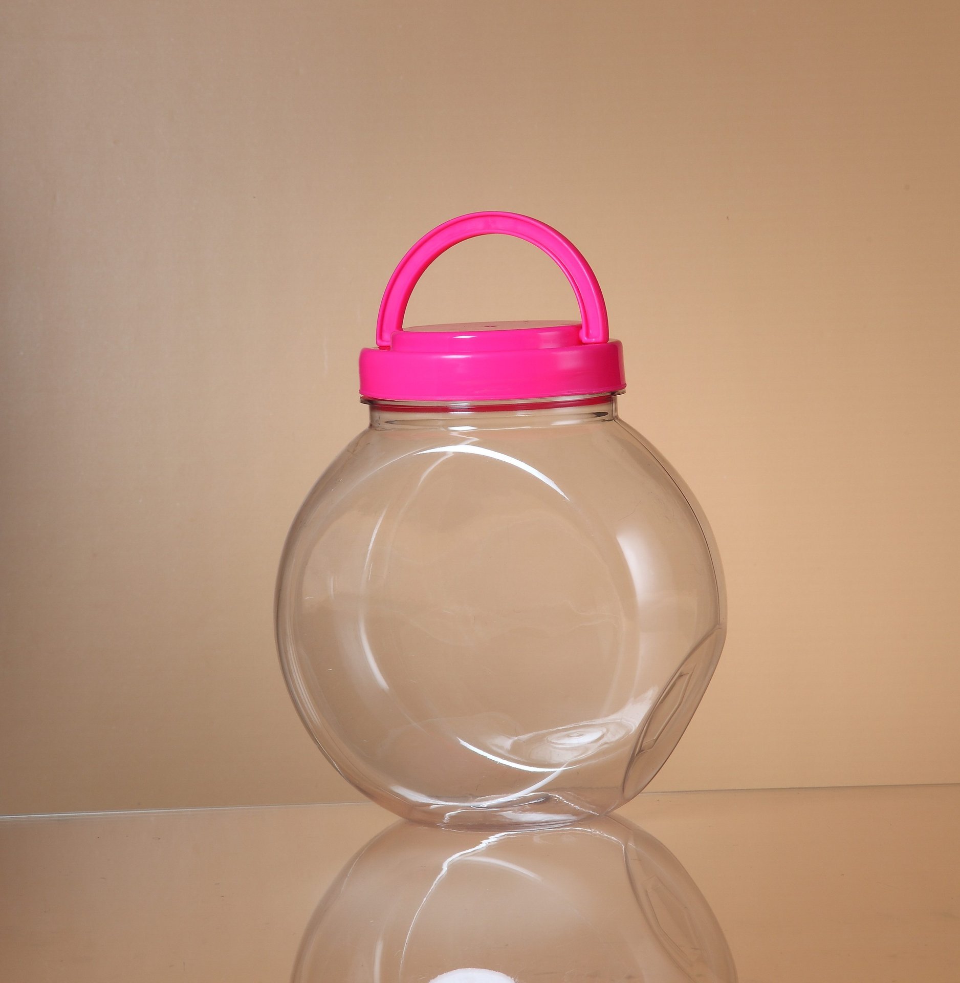 5l透明pet广口瓶 凹位圆形塑胶包装瓶糖果斜口塑料瓶