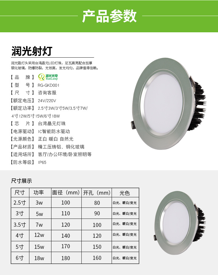 银边LED筒灯(图1)