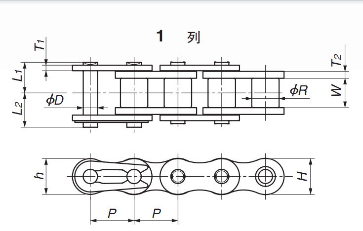 椿本tsubaki链条b型链条rs08b1日本原装制造